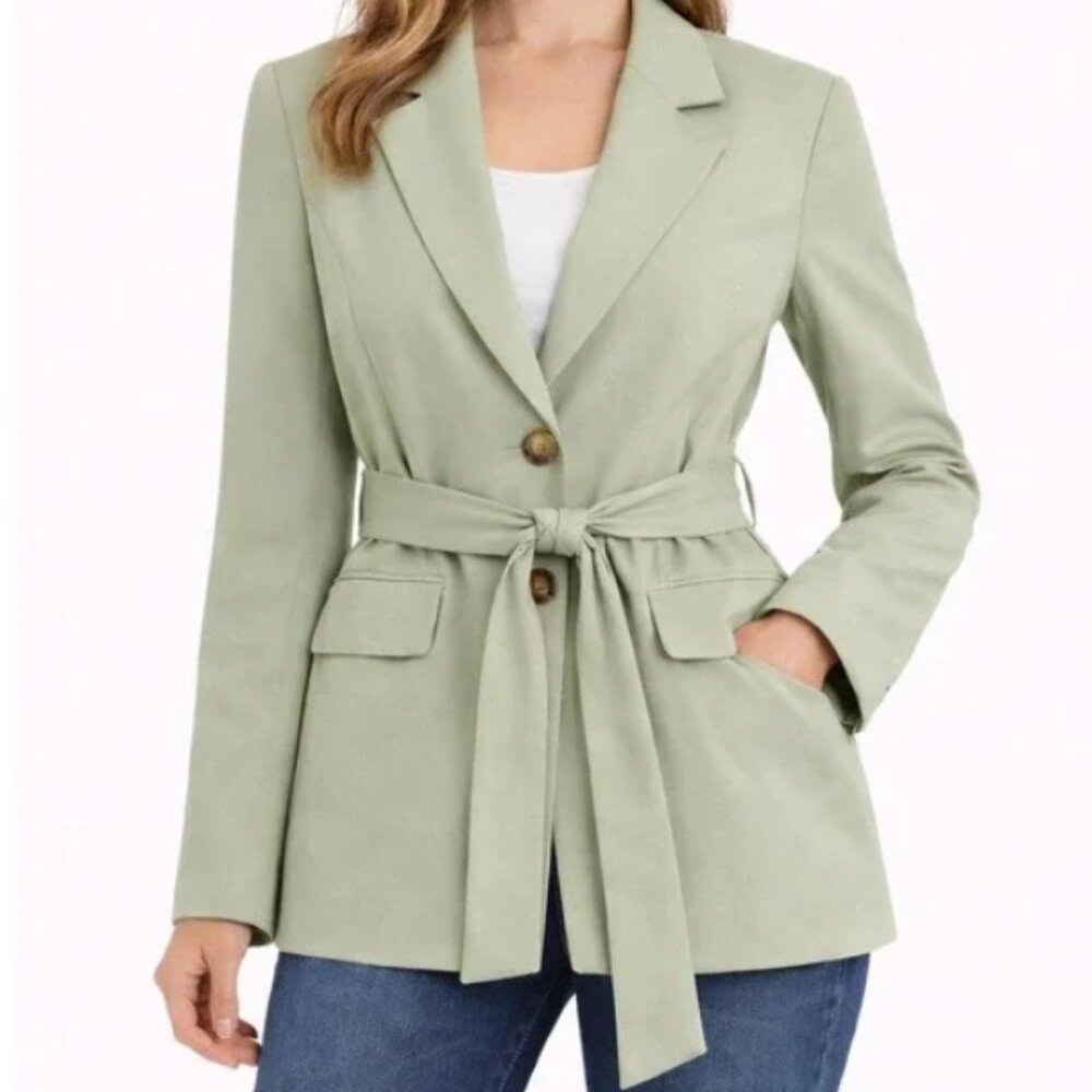 7 For All Mankind Women's Blazer in Light Green - Size S